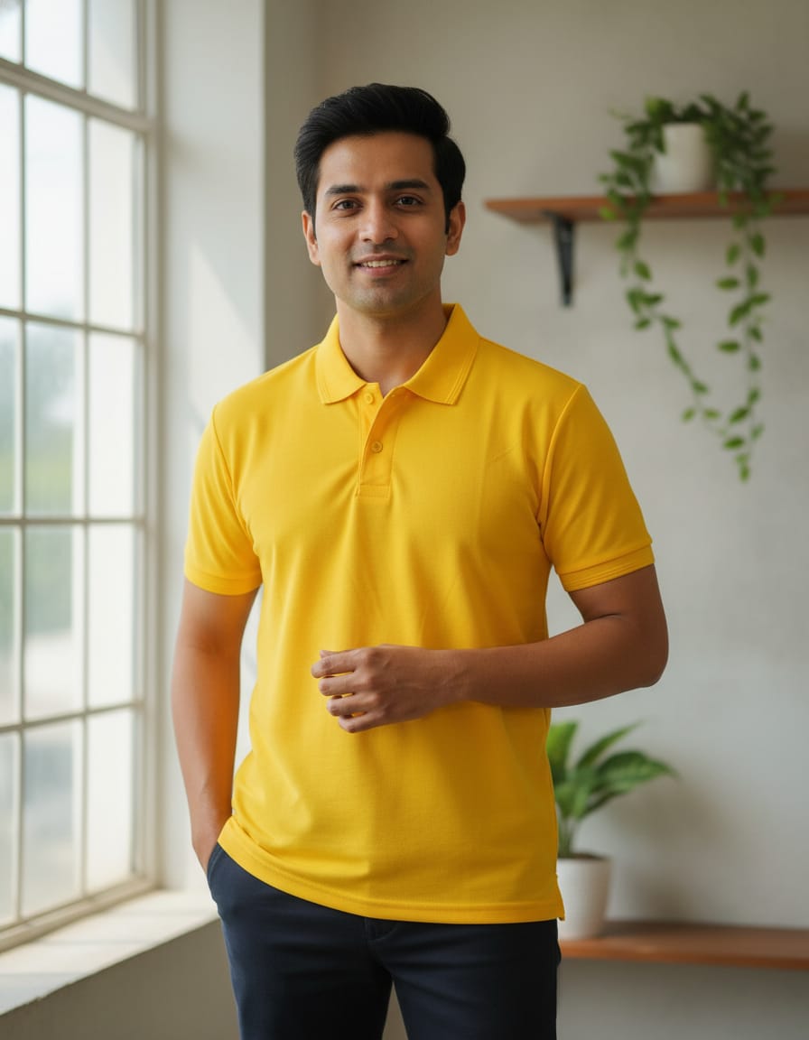 YELLOW Polo T-Shirt - T Shirt Printing Kukatpally