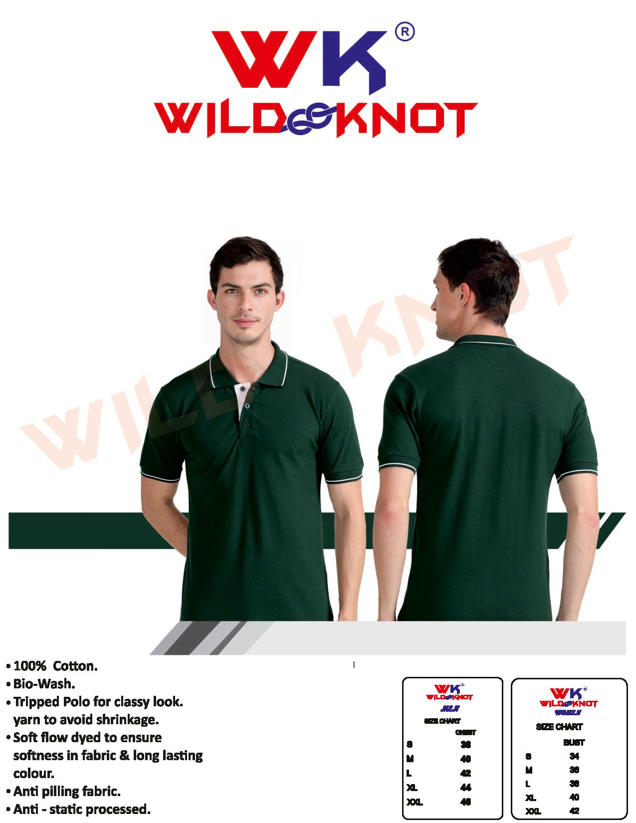 WILD KNOT PREMIUM COTTON 1 FREE LOGO PRINTING  - T Shirt Printing Kukatpally