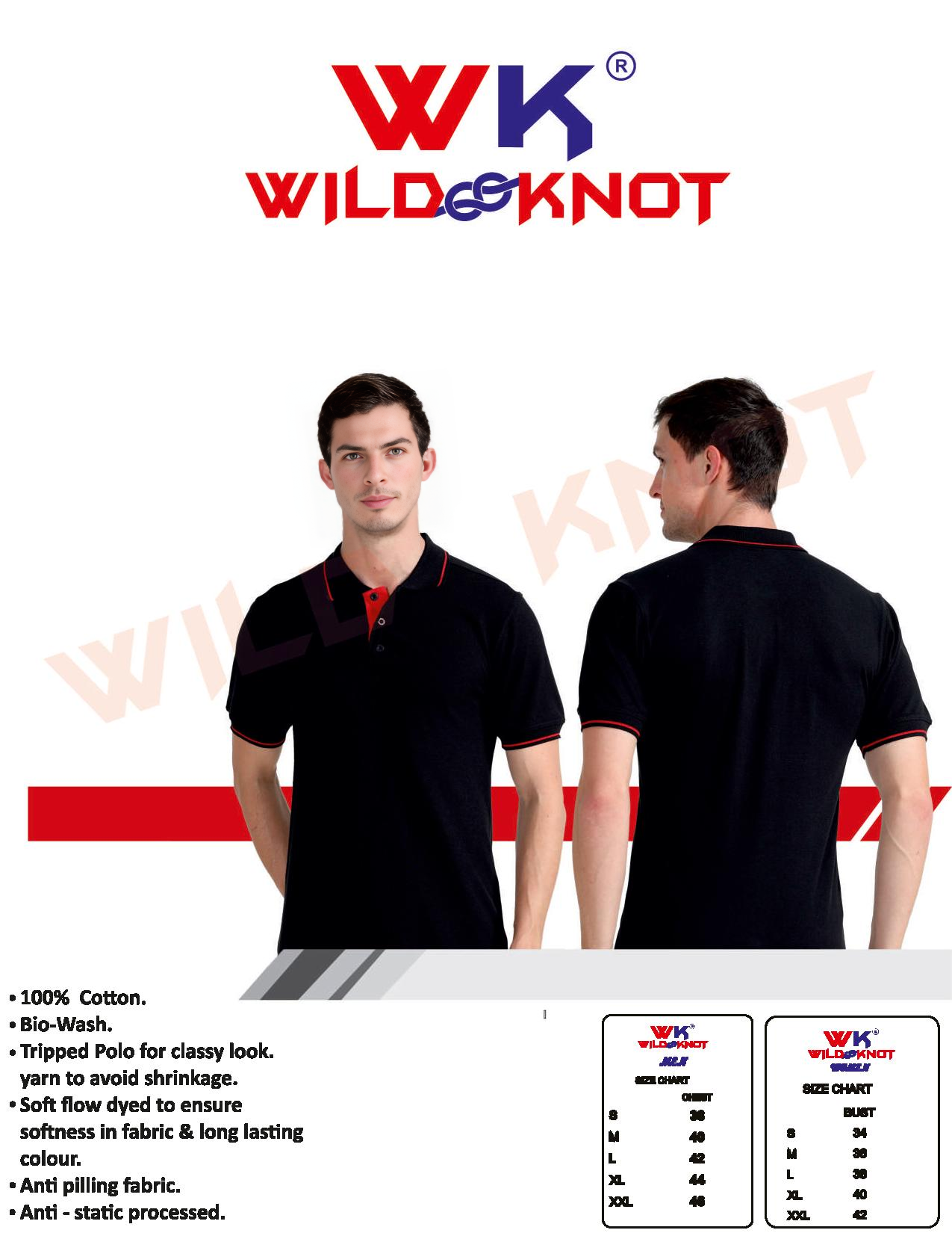 WILD KNOT PREMIUM COTTON 1 FREE LOGO PRINTING  - T Shirt Printing Kukatpally