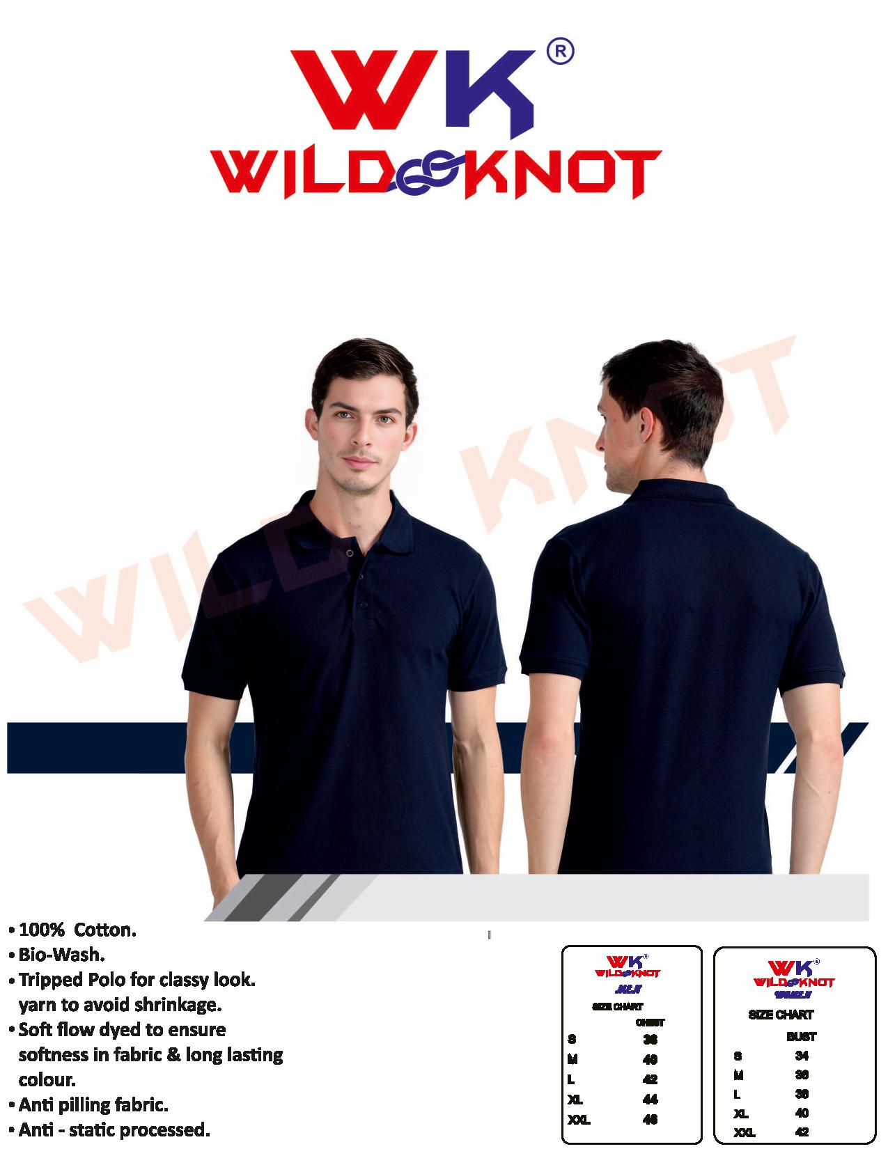 WILD KNOT PREMIUM COTTON 1 FREE LOGO PRINTING  - T Shirt Printing Kukatpally