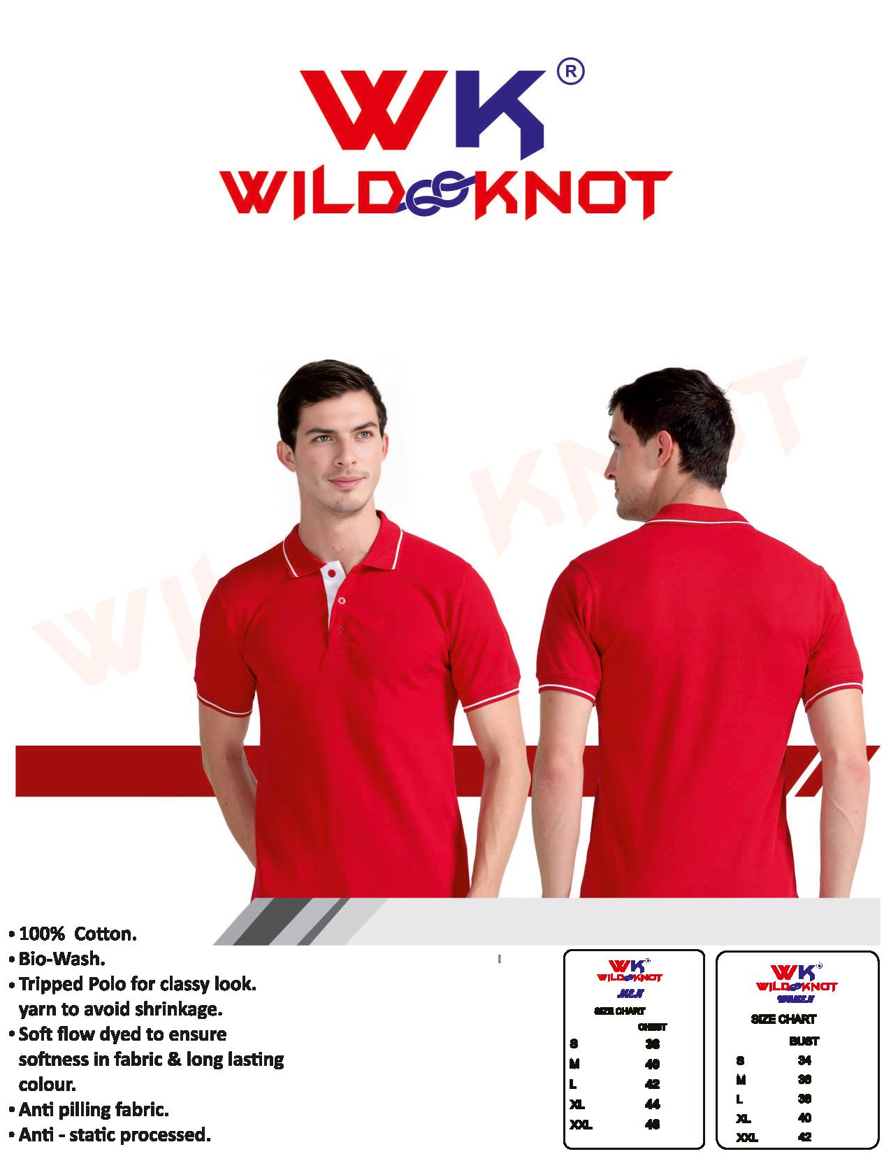 WILD KNOT PREMIUM COTTON 1 FREE LOGO PRINTING  - T Shirt Printing Kukatpally