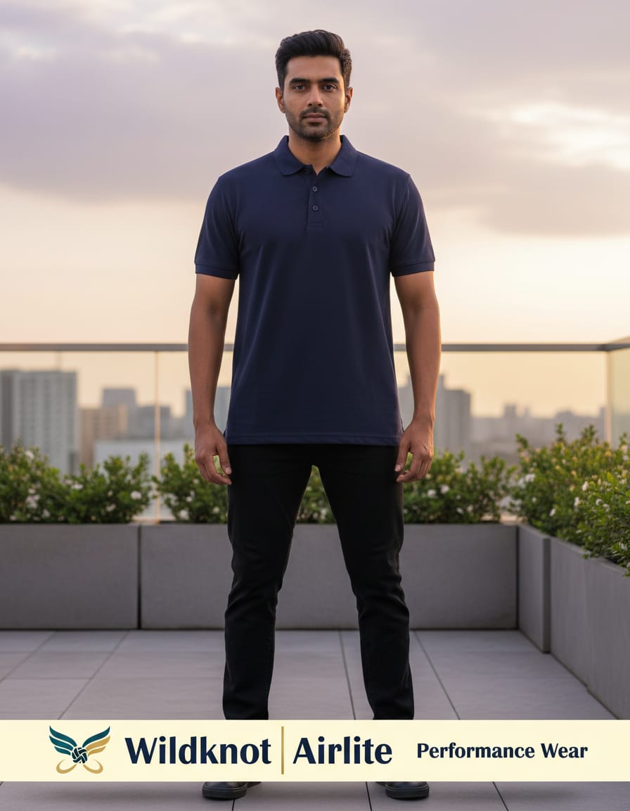 WILD KNOT AIR LITE NAVY BLUE FREE LOGO - T Shirt Printing Gudimalkapur